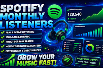 promote your spotify music to grow your audience with real new monthly listeners