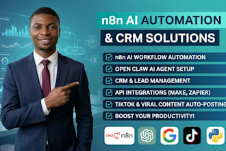 claw n8n ai automation, crm workflow, ai agent, open claw setup, api integration