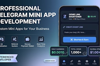 build telegram mini app, telegram web app, or tap to earn bot