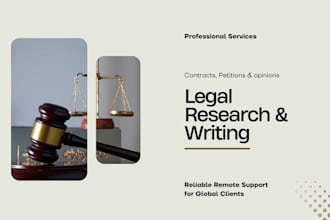 be your remote legal researcher and legal content writer