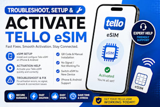 troubleshoot, setup and activate tello esim