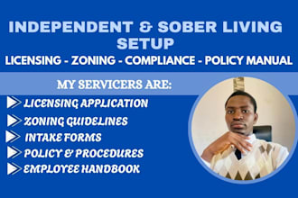 setup independent living home, sober living, get licensing, policy and procedure