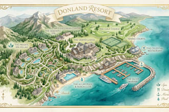 design luxury resort map hotel map tourist map and vacation plan