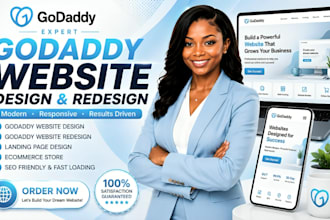 design godaddy website design, redesign godaddy website, develop godaddy airo