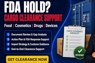 provide fda cargo clearance import permit compliance support for food and drug
