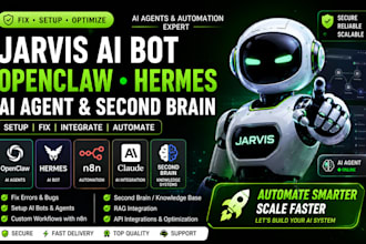 jarvis ai bot fix openclaw hermes bot agent second brain setup n8n claude ai bot