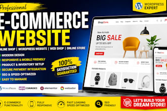 create an ecommerce website online webshop online store wordpress websie