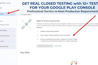 provide 20 testers for your google play console closed testing