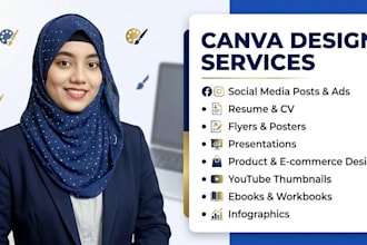 design anything in canva like resume, web banner, thumbnail,
