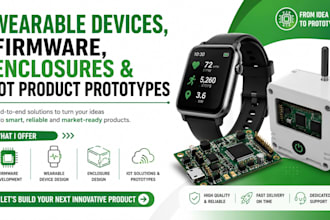 design wearable devices, firmware, enclosures and iot product prototypes