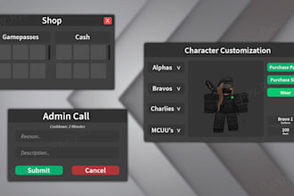 create professional roblox UI, gui for you