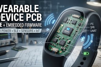 design wearable device pcb, ble connectivity and embedded firmware