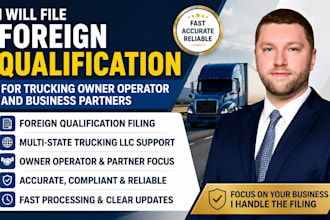 file foreign qualification for trucking owner operator and business partners