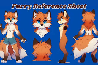 draw a furry reference sheet for your fursona or anthro oc