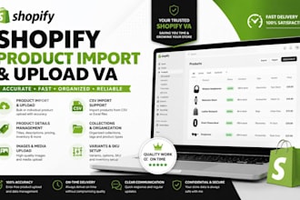 professionally import and upload products as your shopify VA