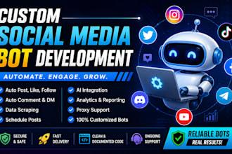 create social media bot, twitter x bot, tiktok bot, youtube bot, instagram bot