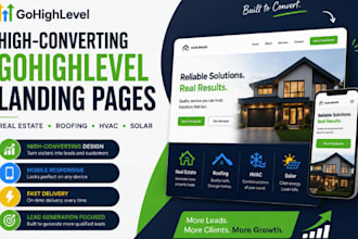 do gohighlevel landing page for real estate, roofing, hvac and solar brands
