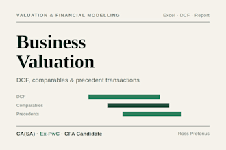 build a financial model, dcf valuation, or business valuation