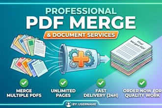 merge pdf, convert files and do data entry work