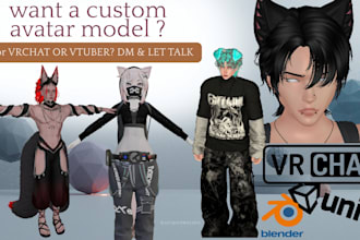 create pc or quest vrc avatar vrchat model with physbones furry nsfw avatar