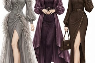design professional winter couture and luxury knitwear sketch