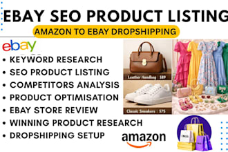 do amazon to ebay dropshipping ebay SEO product listing store setup review