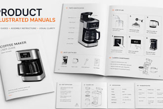 create illustrated product manuals, user guides and assembly instructions
