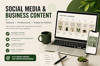 create social media and business content