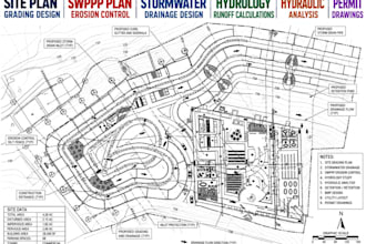 usa pe seal permit swppp stormwater drainage site grading plan erosion hydraulic