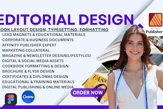 do editorial design book formatting magazine cookbook marketing collateral asset