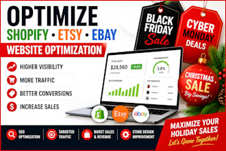 optimize shopify etsy ebay cyber monday website black friday christmas sales