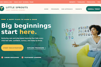 design wix daycare website preschool childcare kindergarten registration website