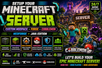 setup your minecraft server custom modpack forge cobblemon server neoforge java