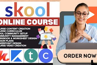 skool course development, online course workbook creation, curriculum design