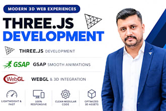 develop 3d interactive website using threejs, gsap and webgl