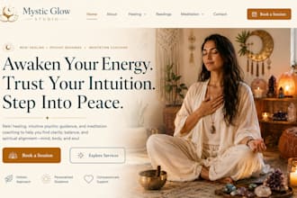 design wix spiritual website for reiki healers, meditate coach, psychics website