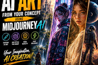 create custom ai art from your concept using midjourney ai