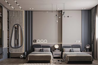 redesign kidsroom, bedroom decor and photorealistic rendering,3d interior visual