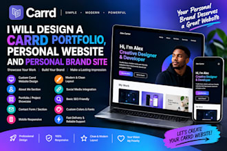 design a carrd portfolio website, personal website and brand site