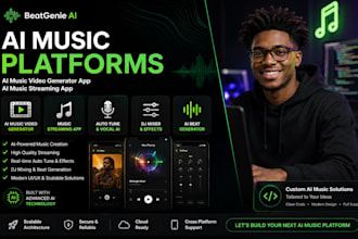 develop ai music video generator app ai music streaming app auto tune dj ai beat