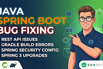 fix java spring boot bugs, build errors, and rest api issues