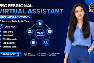 be your VA for data entry, web research and lead generation