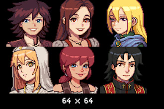 create pixel art portraits for your projects and games