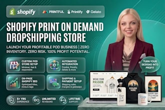 build shopify store dropshipping print on demand website pod