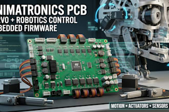 design animatronics pcb, robotics, servo control and embedded firmware
