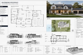 city permit blueprints architect for floor plan, house, patio, adu, garage, deck