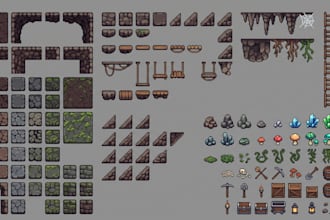 create pixel platformer tileset tilemap 2d game assets and pixel environment art