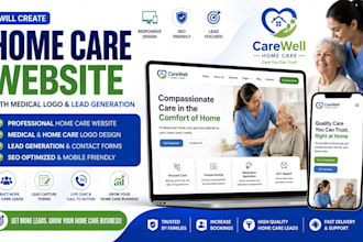 create a home care website with medical logo and lead generation