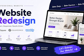 redesign square, squarespace, weebly or business website