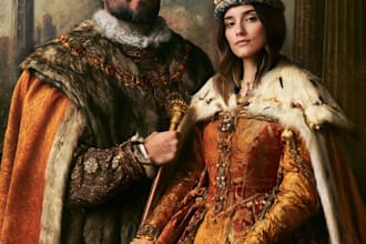 create a royal couple portrait